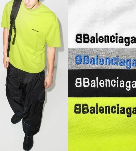 발렌시아가 BB 그린스몰로고자수 반팔티 4color