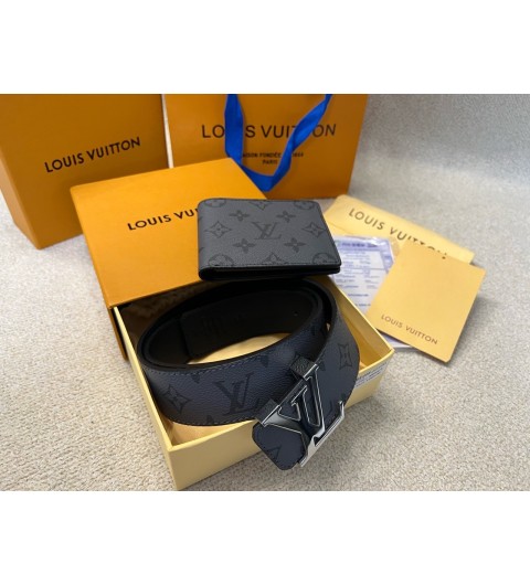루이비통 LV 이니셜 리버서블 40MM 남성벨트 + 반지갑 세트