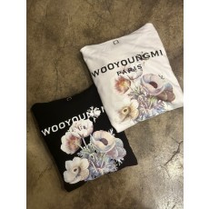 우영미 플라워 백로고 후드티 - 2 color