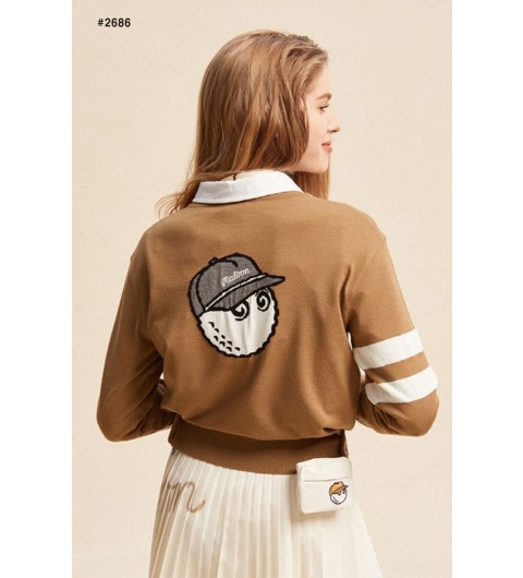 말본 여성 빅버킷 포인트 니트 브라운