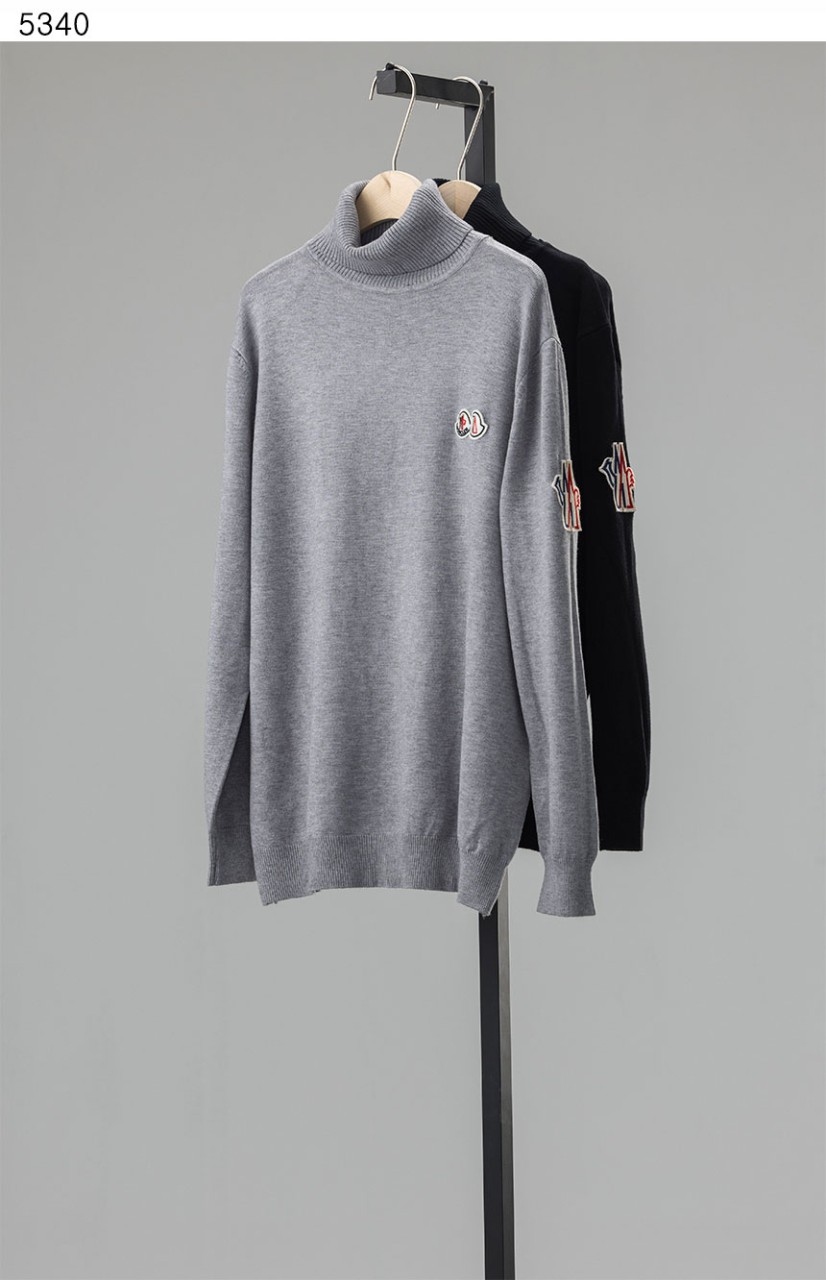 몽클레어 더블 패치 터틀넥 니트 - 2 Color