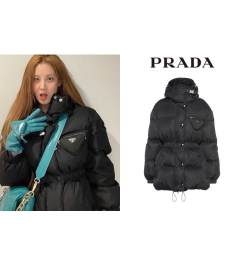프라다 여성 리나일론 포켓 디테일 패딩 재킷 (블랙)