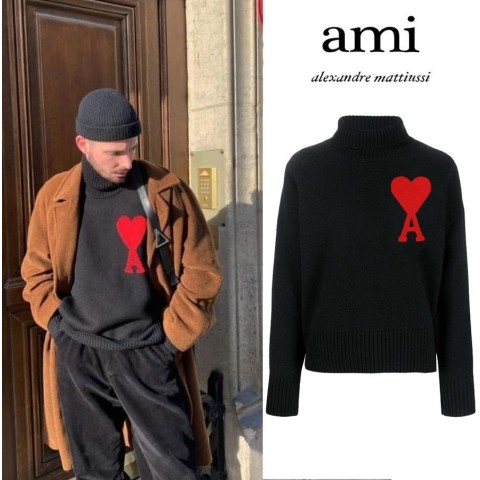 24FW (NEW) 아미 빅패치 안타르시아 커플 니트 터틀넥