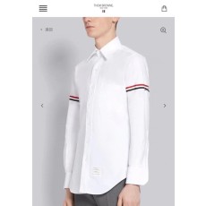 톰브라운 삼선 암밴드 셔츠 - 화이트