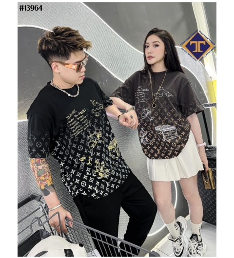 루이비통 멀티 자수 로고 모노그램 코튼 반팔 티셔츠 - 3 Color