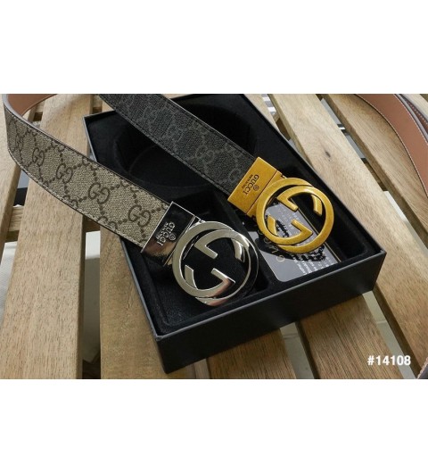 구찌 남성용 GG스틸로고 투버클 벨트 세트 - 4 Color