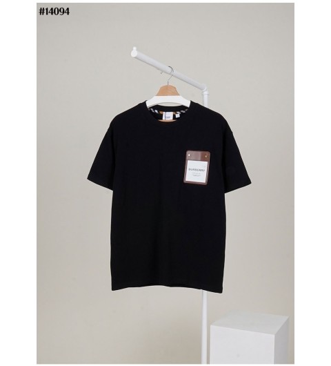 버버리 브라운 레더 포켓 코튼 반팔 티셔츠 - 3 Color