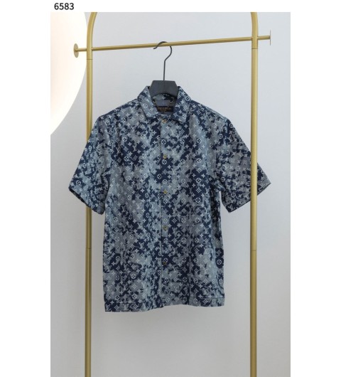 루이비통 수입고급 모노그램 워시드 데님 반팔 셔츠 자켓