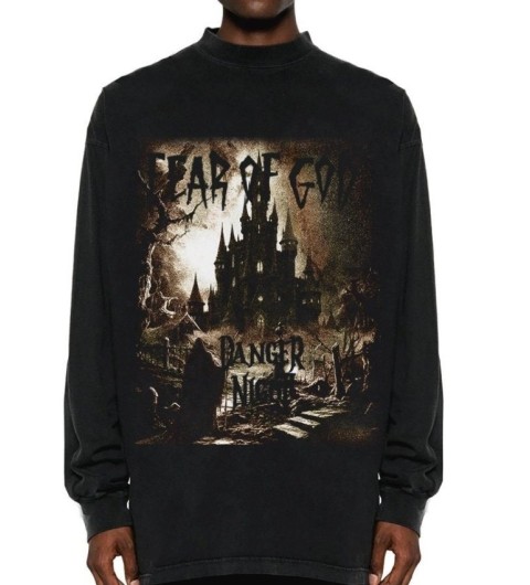 피어오브갓 FOG ESSENTIALS 24FW 다크캐슬 슬로건 로고 프린트 워싱 긴팔 티셔츠