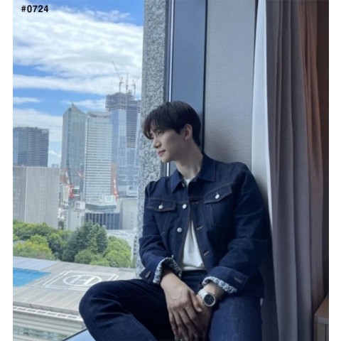 디올 오블리크 로우 코튼 데님 블루종 블루