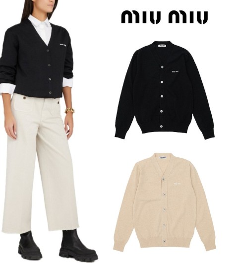 미우미우 여성 브이넥 가디건 - 2 Color