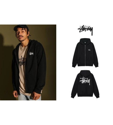 스투시 베이직 후드집업 (블랙)