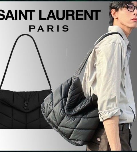 생로랑 에코닐 재생 나일론 퍼퍼 메신저백 - 블랙 (주우재가방)