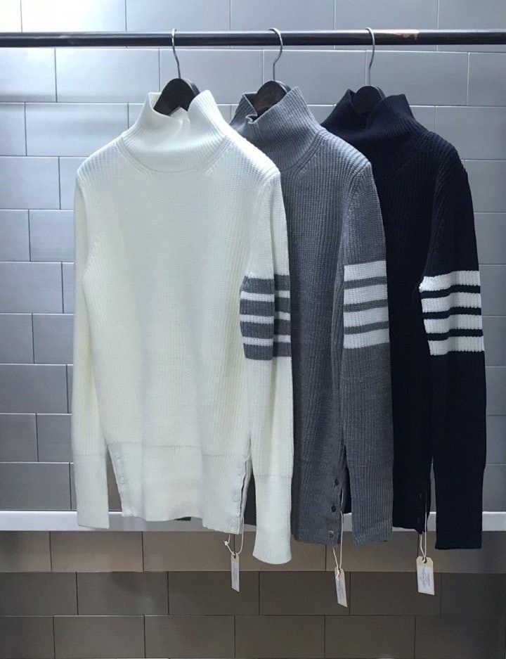 톰브라운 4BAR 골지 울 니트 터틀넥  - 3 Color
