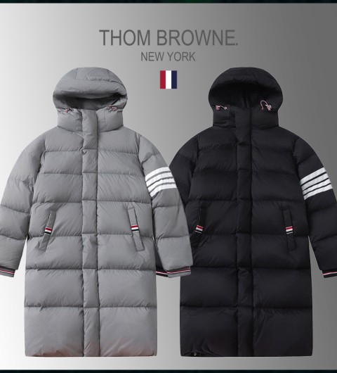 톰브라운 사선 완장 웨빙 후드 롱 패딩 - 2 Color