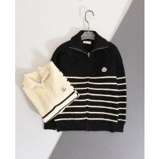 몽클레어 스트라이프 폴로 넥 집업 - 2 Color