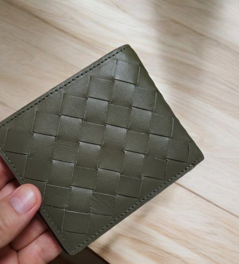 보테가베네타 인트레치아토 반지갑 - 카키