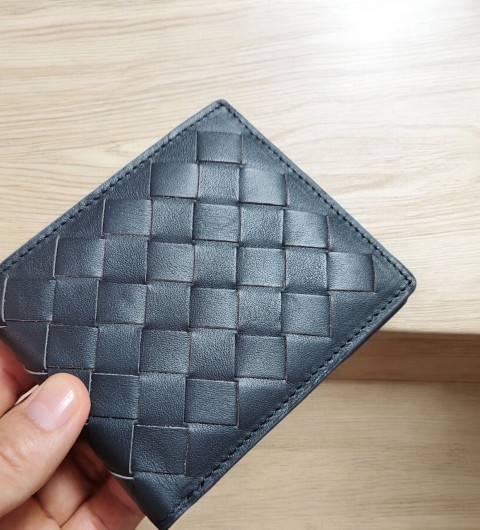 보테가베네타 인트레치아토 반지갑 - 네이비