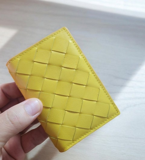 보테가베네타 인트레치아토 카드지갑 - 옐로우