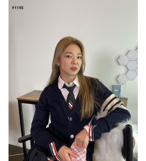 톰브라운 여성 밀라노 스티치 사선 여성 가디건 - 2 Color