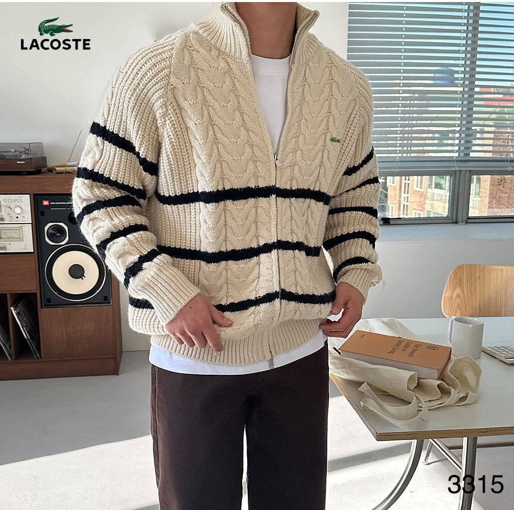 라코스테 3313_LC 크라운 투웨이 케이블 집업 가디건 - 4 Color