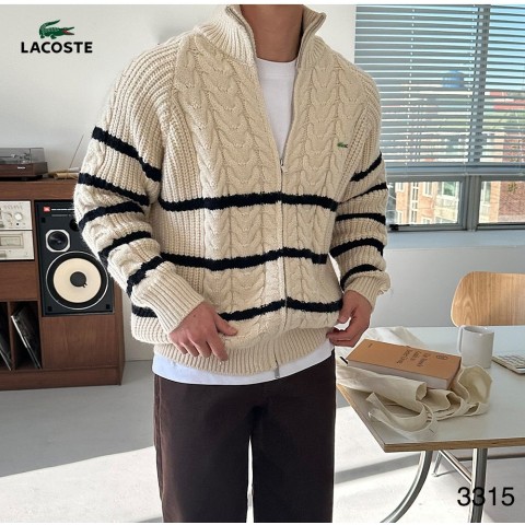 라코스테 3313_LC 크라운 투웨이 케이블 집업 가디건 - 4 Color