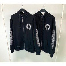 크롬하츠 홀스슈 플로럴 플리스 후드집업