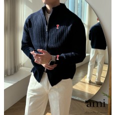 아미 스몰하트 골지 니트 블루종 (2color) -20190