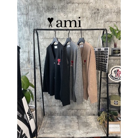 AMI 아미 하트 램스울가디건 3color