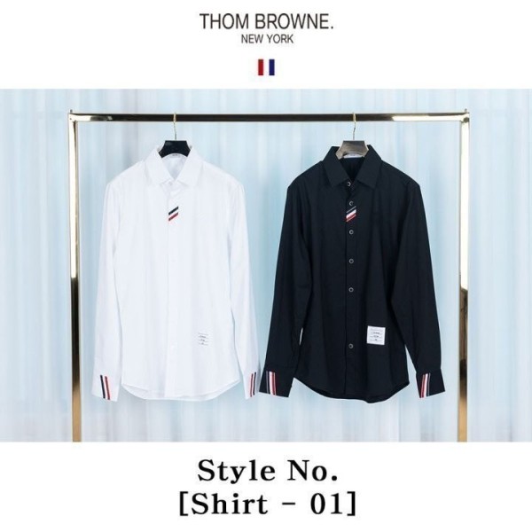 [THOM BROWNE] 가슴삼선 포인트 Shirt-01-레플리카 사이트 쇼핑몰