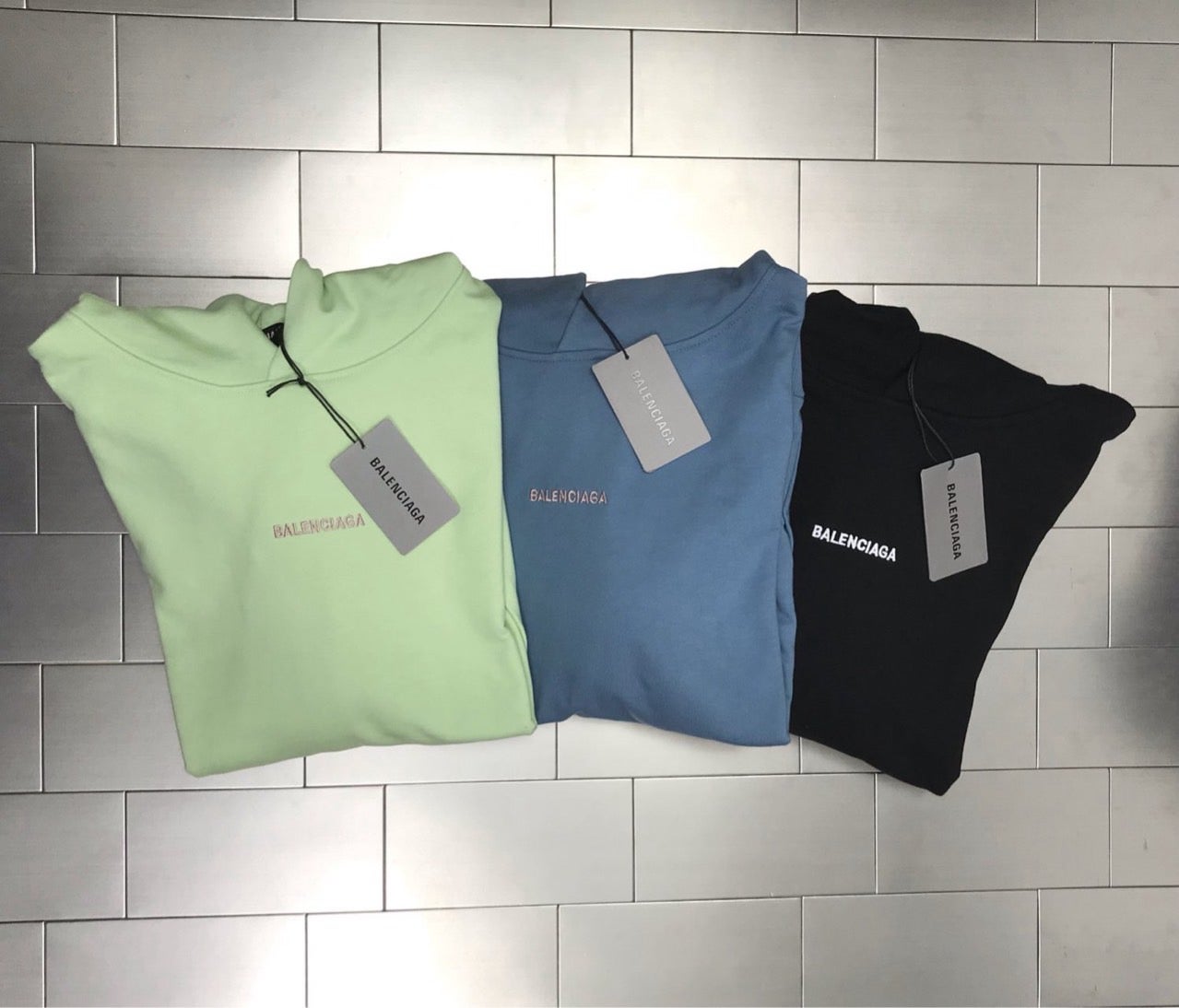 발렌시아가 로고자수 후디 - 4 Color