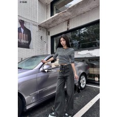 프라다 여성 삼각로고 흑청 데님진 청바지 (프라다 벨트 증정)