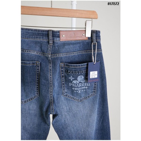 루이비통 LV 참 다미에 슬림핏 데님 팬츠