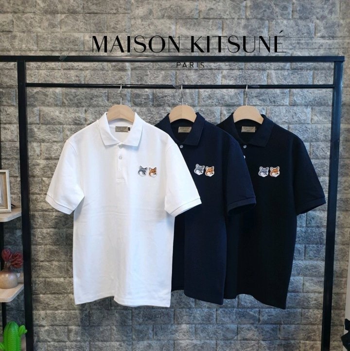메종키츠네 더블헤드PK 하프카라2 (3color)