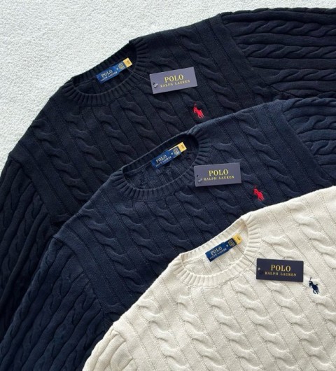 폴로 랄프로렌 보이즈 코튼 케이블 라운드 니트 (3color)