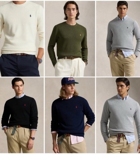 폴로 랄프로렌 코튼 크루넥 니트 (5color)