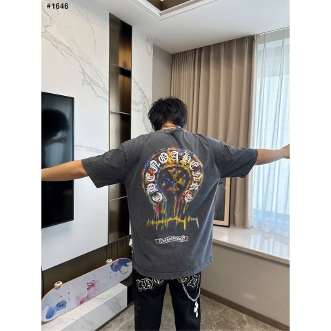 크롬하츠 멀티 페인팅 반팔 티셔츠