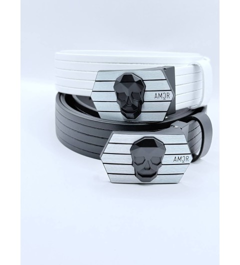 어메이징크리 블랙 스컬 벨트 2color