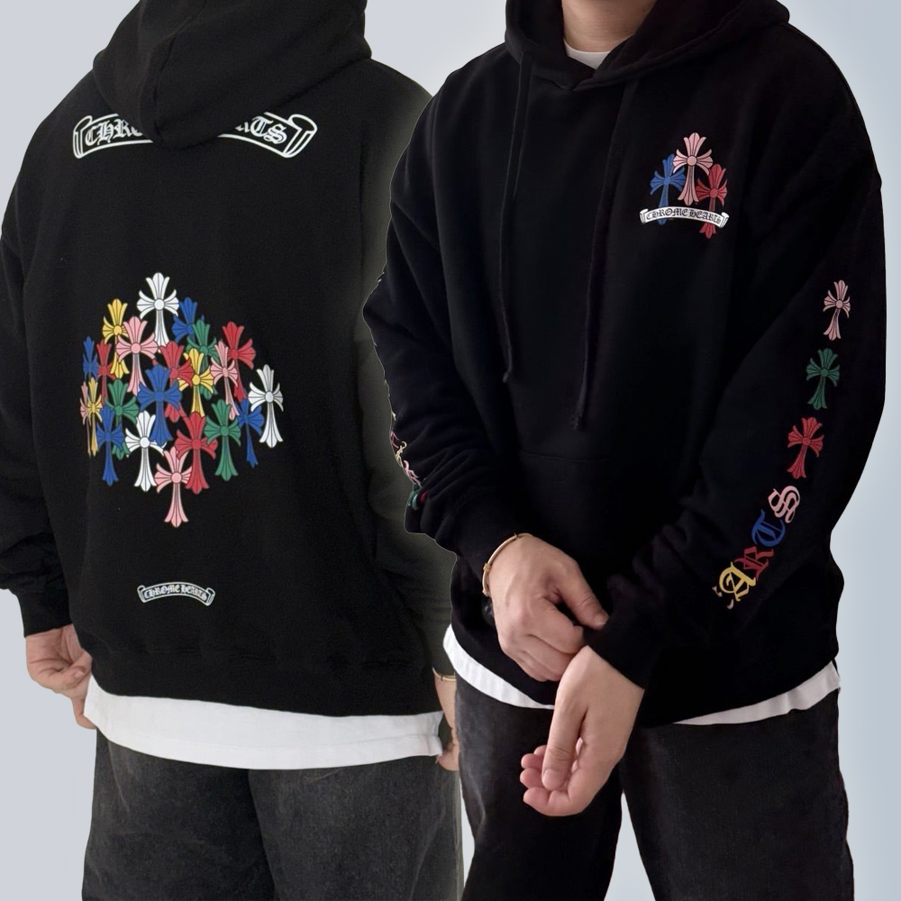 크롬하츠 멀티로고 크로스 후드 (2color)