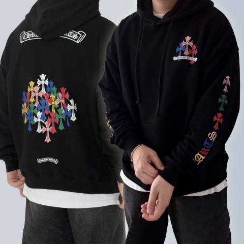 크롬하츠 멀티로고 크로스 후드 (2color)