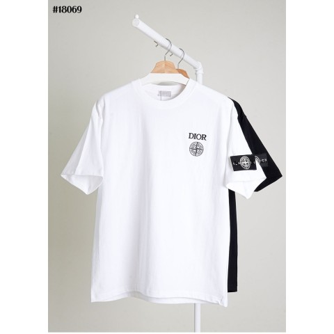 디올 X 스톤아일랜드 와펜 콜라보 코튼 반팔티 - 2 Color