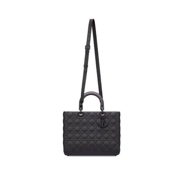 디올 LADY DIOR 울트라 매트 블랙 레이디 까나쥬 라지 토트백-레플리카 사이트 쇼핑몰