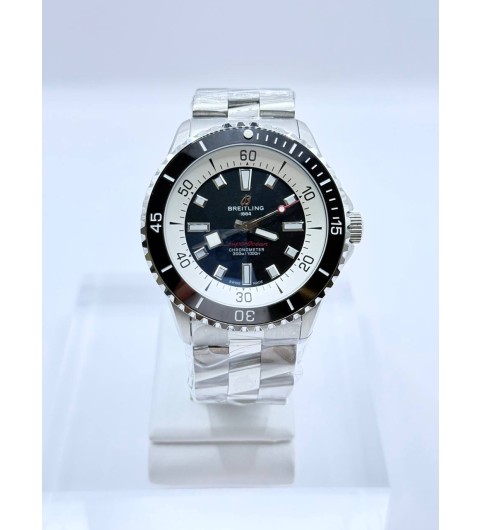 브라이틀링 슈퍼오션 오토매틱 44 블랙 다이얼 스틸 남성용 시계 (국내공장 AS가능)