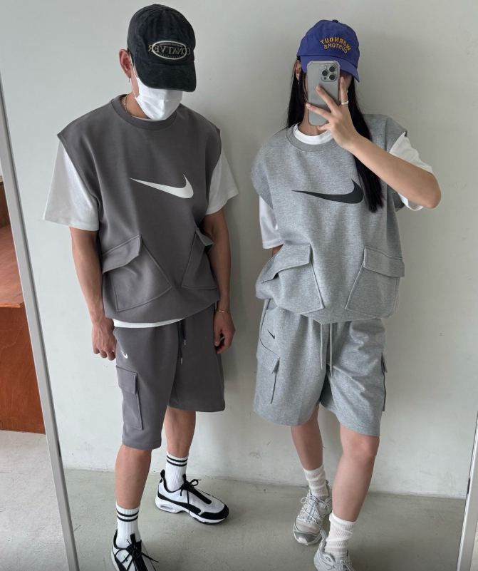 나이키 로고 합포 포켓 조끼 세트 4color