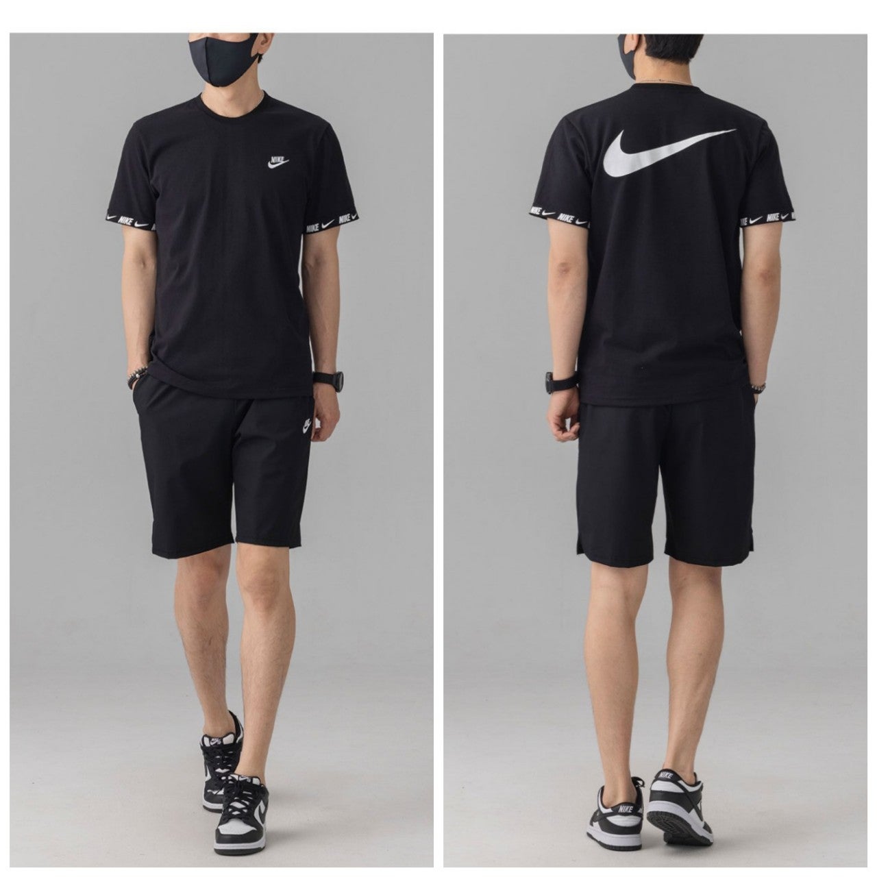 나이키 반팔 반바지 짐웨어 5부 트레이닝 세트