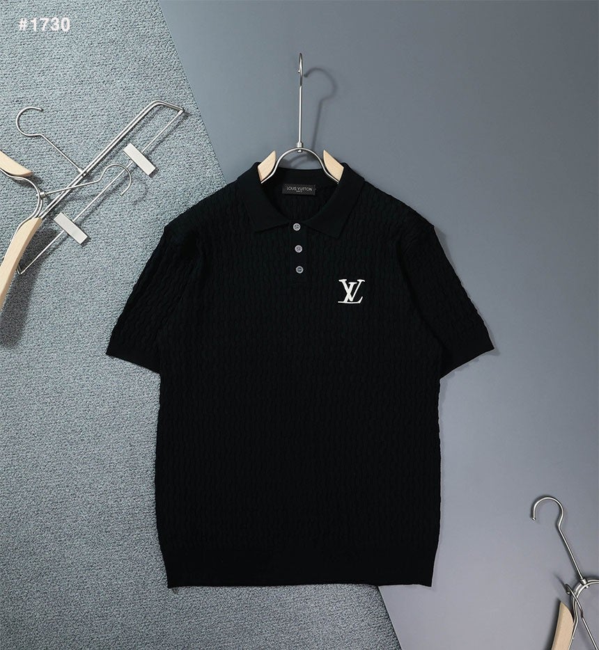 루이비통 LV 자수 카라 반팔 니트 - 2 Color