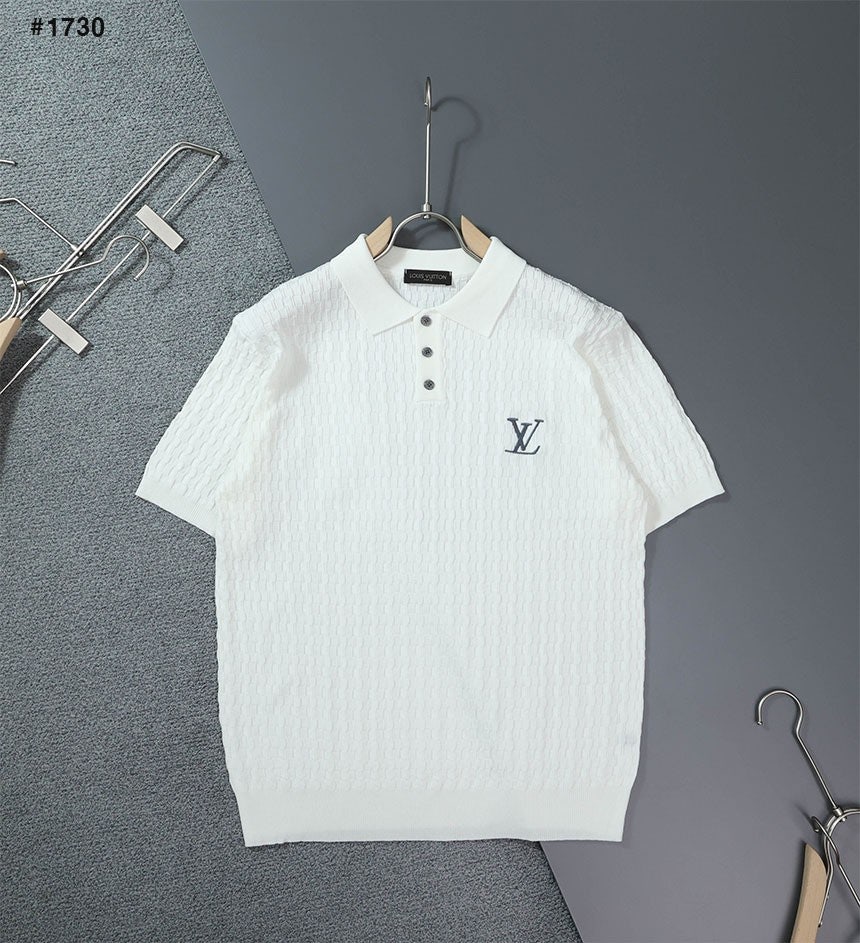 루이비통 LV 자수 카라 반팔 니트 - 2 Color