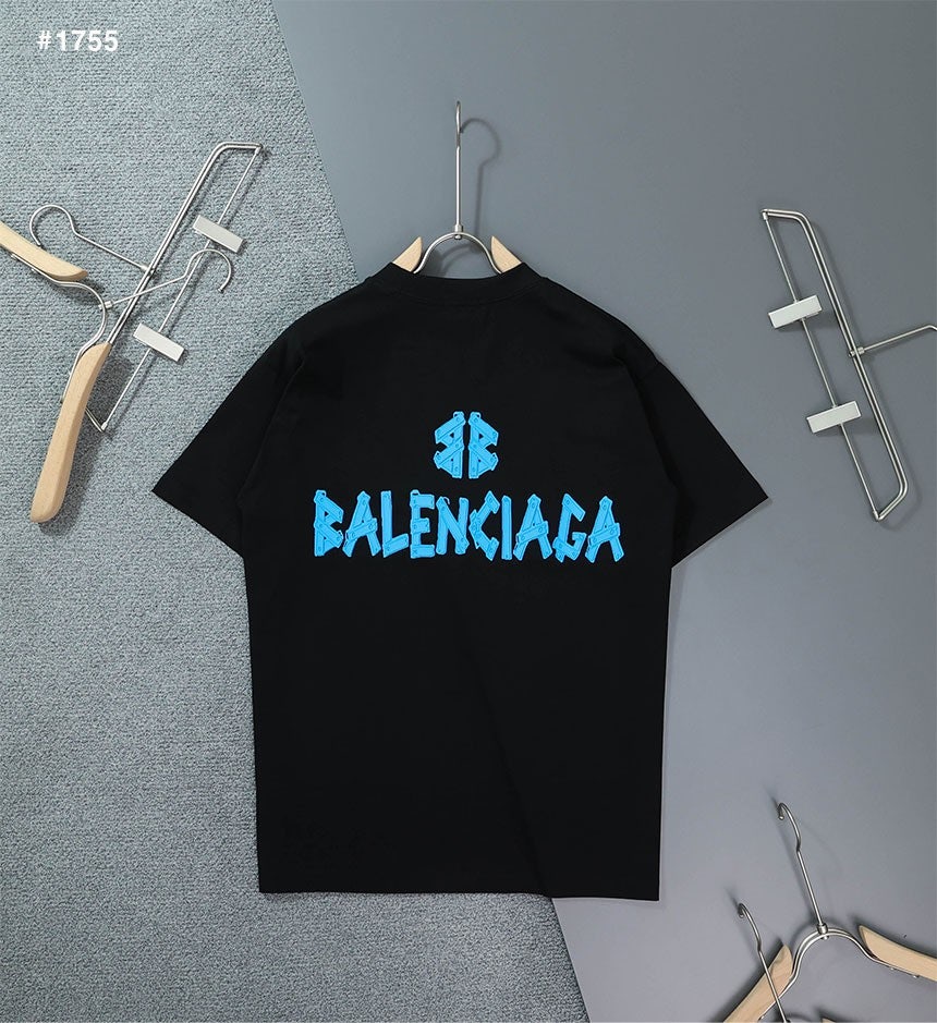 발렌시아가 BB 레터링 블럭 패치 반팔티 - 3 Color