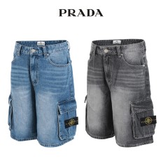 스톤. 빈티지 워싱 6부 버뮤다 카고 팬츠 2color