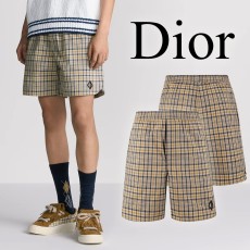 디올 베이지 타탄 코튼 블렌드 쇼츠